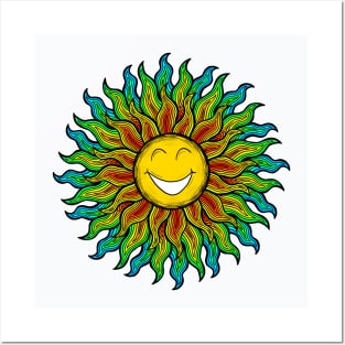 SUPER HAPPY SUN SUNSHINE Psychedelic Sunshine Posters and Art